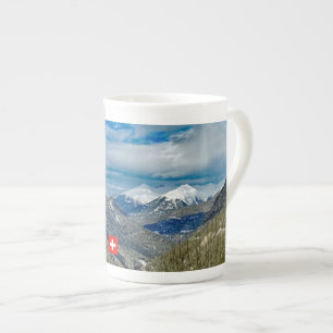 Tasse En Porcelaine Montagnes hivernales en Suisse, voyage