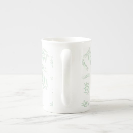 Tasse En Porcelaine Motif à branche d'olivier naturel (Dos)