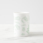 Tasse En Porcelaine Motif à branche d'olivier naturel (Devant)
