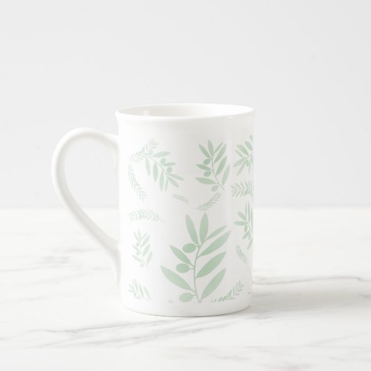 Tasse En Porcelaine Motif à branche d'olivier naturel (Gauche)