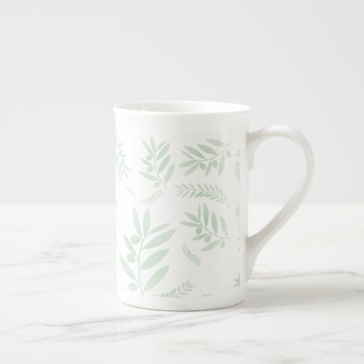 Tasse En Porcelaine Motif à branche d'olivier naturel (Droite)