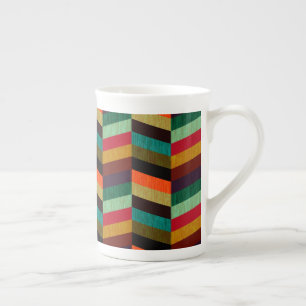 Tasse En Porcelaine Motif à carreaux bicolores colorés