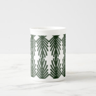 Tasse En Porcelaine Motif Abstrait Personnalisé d'Arbre de Pin Vert Fo