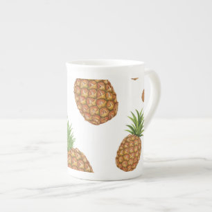 Tasse En Porcelaine Motif ananas aquarelle 1