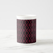 Tasse En Porcelaine Motif bourguignon et diamant noir (Devant)