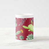 Tasse En Porcelaine Motif Cactus 4 (Devant)