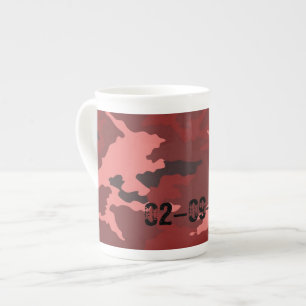 Tasse En Porcelaine Motif camouflage rouge rose marron