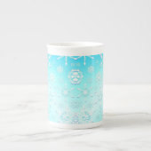 Tasse En Porcelaine Motif Crystal Snowflakes (Devant)