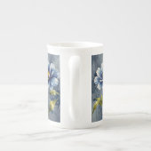 Tasse En Porcelaine Motif d'aquarelle de fleurs bleues (Dos)