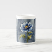 Tasse En Porcelaine Motif d'aquarelle de fleurs bleues (Devant)