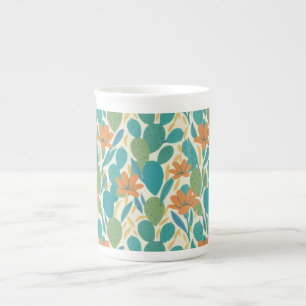 Tasse En Porcelaine Motif de carreaux botaniques d'Arizona