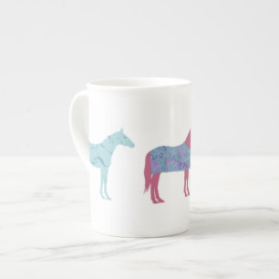 Tasse En Porcelaine Motif de Cheval coloré