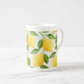 Tasse En Porcelaine Motif de citrons d'aquarelle (Devant droit)