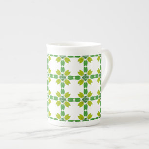 Tasse En Porcelaine Motif de feuille, motif de feuilles, feuilles vert