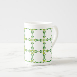 Tasse En Porcelaine Motif de feuille, motif de feuilles, feuilles vert