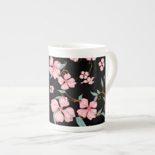 Tasse En Porcelaine Motif de fleurs effrayantes 5