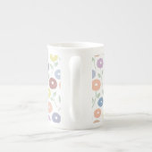 Tasse En Porcelaine Motif de fleurs floues Pastels sur fond blanc (Dos)