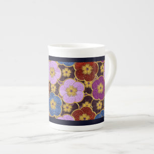 Tasse En Porcelaine Motif de fleurs multicolores