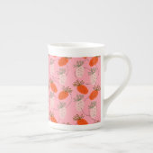 Tasse En Porcelaine Motif de fruits de caniche rose blanc (Droite)