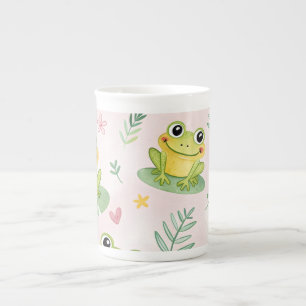 Tasse En Porcelaine Motif de grenouilles mignonnes