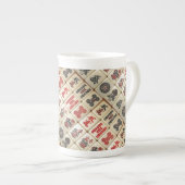 Tasse En Porcelaine Motif de Mahjong (Devant droit)