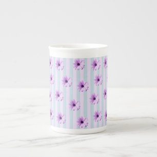 Tasse En Porcelaine Motif de marguerite bleue et violette