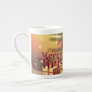 Tasse En Porcelaine Motif de Noël, avec des cadeaux sous l'arbre de No