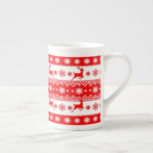 Tasse En Porcelaine Motif de Noël avec rennes et flocons de neige