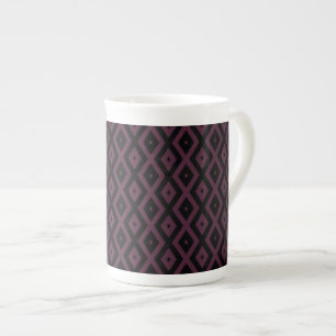 Tasse En Porcelaine Motif de prune et de diamant noir