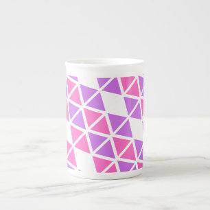 Tasse En Porcelaine Motif de triangle rose violet