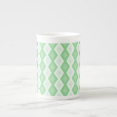 Tasse En Porcelaine Motif diamant vert pomme (Devant)