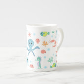Tasse En Porcelaine Motif du monde marin (Devant droit)