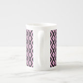 Tasse En Porcelaine Motif en diamant rose pâle et noir (Dos)