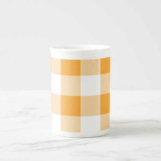 Tasse En Porcelaine Motif En vichy jaune (Devant)