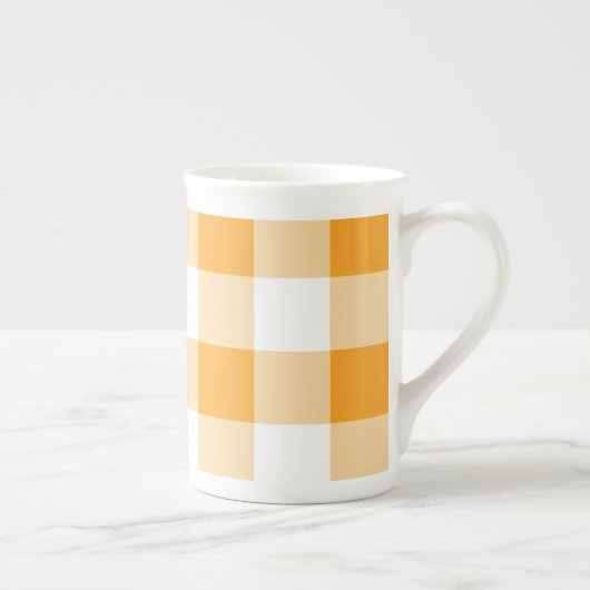 Tasse En Porcelaine Motif En vichy jaune (Droite)