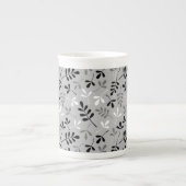Tasse En Porcelaine Motif Feuille assisté Monochrome (Devant)