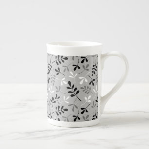 Tasse En Porcelaine Motif Feuille assisté Monochrome