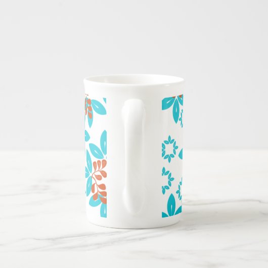 Tasse En Porcelaine Motif Feuille couleur rétros (Dos)