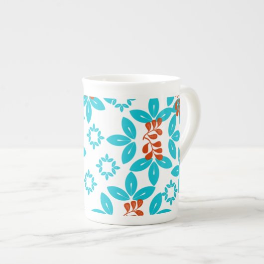 Tasse En Porcelaine Motif Feuille couleur rétros (Devant droit)