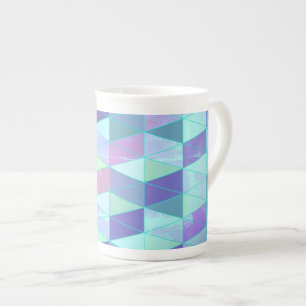 Tasse En Porcelaine Motif géométrique Cubes en Triangles