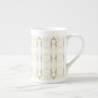Tasse En Porcelaine motif géométrique Marbre blanc et or