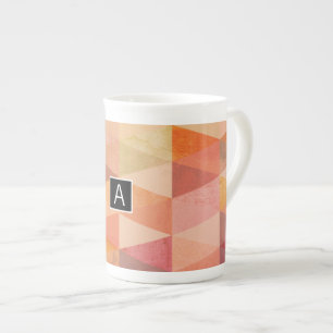 Tasse En Porcelaine Motif géométrique Triangle doux Monogrammé