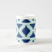 Tasse En Porcelaine Motif Ikat Aztec - Indigo et bleu clair (Devant)