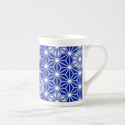Tasse En Porcelaine Motif japonais Asanoha - bleu cobalt (Droite)