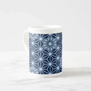 Tasse En Porcelaine Motif japonais Asanoha - bleu indigo