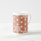 Tasse En Porcelaine Motif japonais Asanoha - terre cuite (Devant droit)