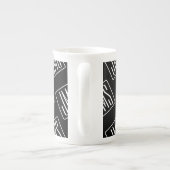 Tasse En Porcelaine Motif monogramme moderne | Noir & Blanc (Dos)