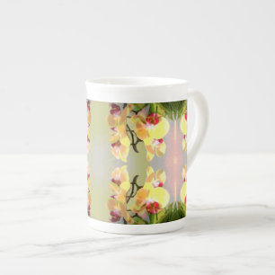 Tasse En Porcelaine Motif Orchidées Jaunes