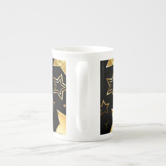 Tasse En Porcelaine Motif sans couture avec étoiles d'or (Dos)