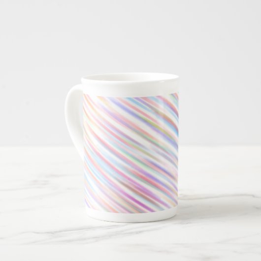 Tasse En Porcelaine Motif simple moderne à bandes arc-en-ciel (Devant gauche)